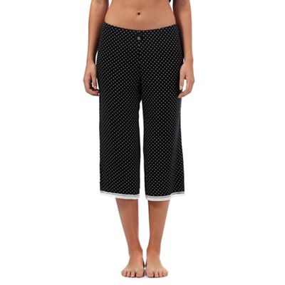 J by Jasper Conran Black square print cropped pyjama bottoms